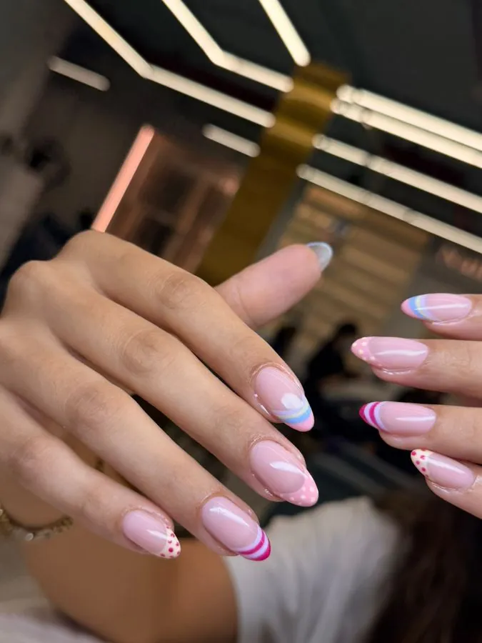 Nails · Coloured French — FILTER Ladies Salon Abu Dhabi